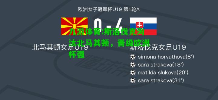 九游体育:斯洛伐克淘汰北马其顿，晋级欧洲杯强